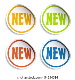 vector new sign stickers
