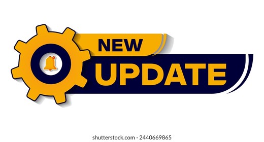 Vector new update with bell modern banner.
