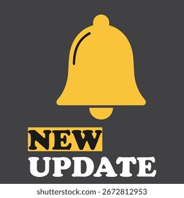 Vector new update with bell modern banner.