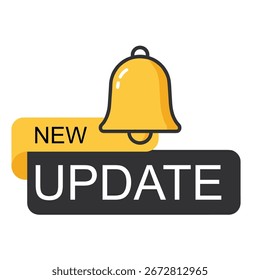 Vector new update with bell modern banner.