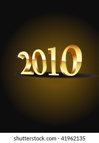 vector new year 2010 beautiful gold design