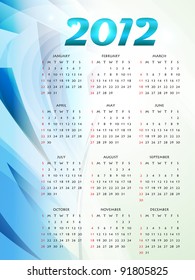 vector new year 2012 calender design