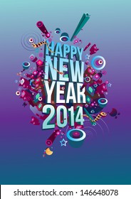 vector new year 2014