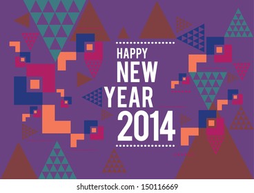 vector new year 2014 on dark background