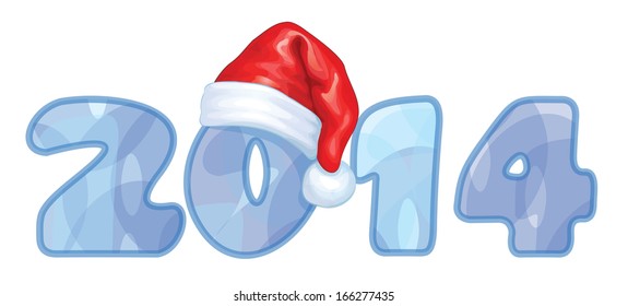 Vector New Year 2014 text.
