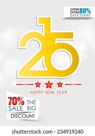 Vector New year 2015 flyer for discount sale and offers with stylish text.