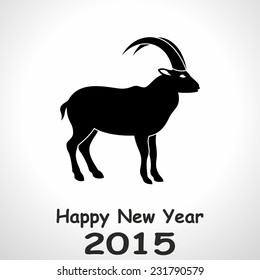 Vector New Year 2015 sheep sign on white background