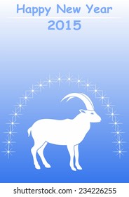 Vector New Year 2015 sheep sign. blue