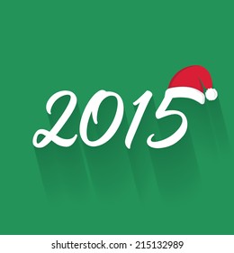 Vector New Year 2015  text with christmas hat