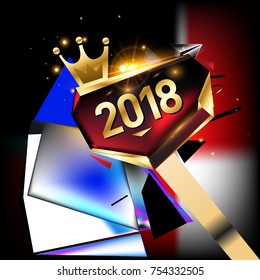 Vector New Year 2018 Poster and Calendar Cover. New Year Greeting Card and Background.