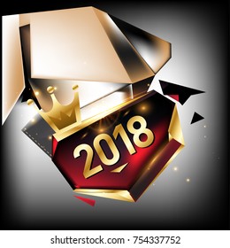 
Vector New Year 2018 Poster and Calendar Cover. New Year Greeting Card and Background.
