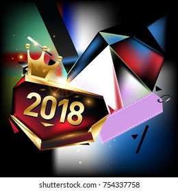 
Vector New Year 2018 Poster and Calendar Cover. New Year Greeting Card and Background.
