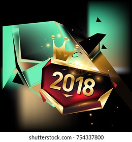 
Vector New Year 2018 Poster and Calendar Cover. New Year Greeting Card and Background.
