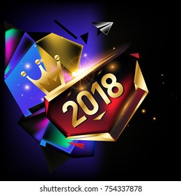 
Vector New Year 2018 Poster and Calendar Cover. New Year Greeting Card and Background.
