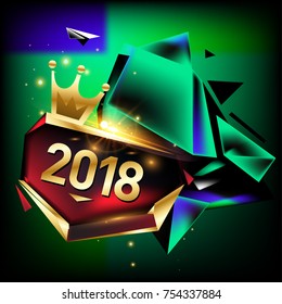 
Vector New Year 2018 Poster and Calendar Cover. New Year Greeting Card and Background.
