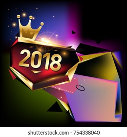 
Vector New Year 2018 Poster and Calendar Cover. New Year Greeting Card and Background.
