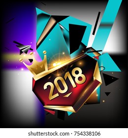 
Vector New Year 2018 Poster and Calendar Cover. New Year Greeting Card and Background.
