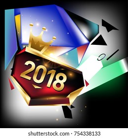 
Vector New Year 2018 Poster and Calendar Cover. New Year Greeting Card and Background.
