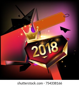 
Vector New Year 2018 Poster and Calendar Cover. New Year Greeting Card and Background.
