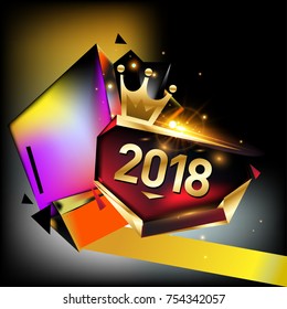 
Vector New Year 2018 Poster and Calendar Cover. New Year Greeting Card and Background.
