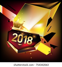 
Vector New Year 2018 Poster and Calendar Cover. New Year Greeting Card and Background.
