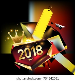 
Vector New Year 2018 Poster and Calendar Cover. New Year Greeting Card and Background.

