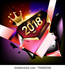 
Vector New Year 2018 Poster and Calendar Cover. New Year Greeting Card and Background.
