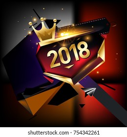 
Vector New Year 2018 Poster and Calendar Cover. New Year Greeting Card and Background.
