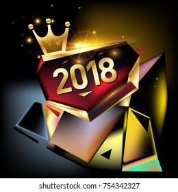 
Vector New Year 2018 Poster and Calendar Cover. New Year Greeting Card and Background.
