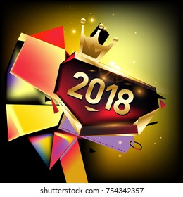 
Vector New Year 2018 Poster and Calendar Cover. New Year Greeting Card and Background.
