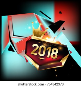 
Vector New Year 2018 Poster and Calendar Cover. New Year Greeting Card and Background.
