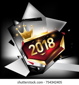 
Vector New Year 2018 Poster and Calendar Cover. New Year Greeting Card and Background.
