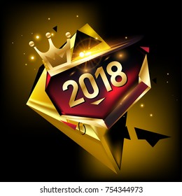 
Vector New Year 2018 Poster and Calendar Cover. New Year Greeting Card and Background.
