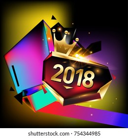
Vector New Year 2018 Poster and Calendar Cover. New Year Greeting Card and Background.
