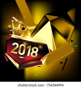 
Vector New Year 2018 Poster and Calendar Cover. New Year Greeting Card and Background.
