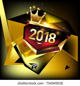 
Vector New Year 2018 Poster and Calendar Cover. New Year Greeting Card and Background.
