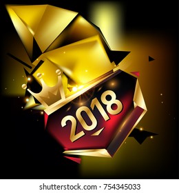 
Vector New Year 2018 Poster and Calendar Cover. New Year Greeting Card and Background.
