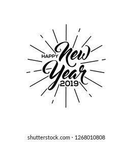 texto negro vectorial nuevo año 2019
