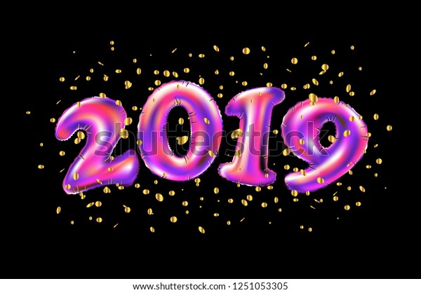 Vector New Year 2019 Celebration Pink Stock Vector Royalty Free