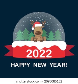 Vector New Year 2022 greeting card. Illustrator.