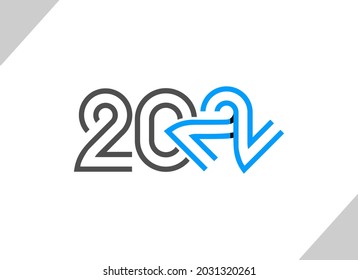 Vector is new year 2022. Uniquely crafted, monogrammed.