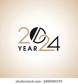 Vector new year 2024 text typography design element flyer banner design.