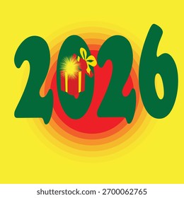 Vector of New year 2026 with different colors in eps file 