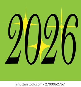 Vector del Nuevo año 2026 con diferentes colores en archivo EPS 