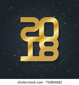 Vector New Year background with confetti. Happy New Year 2018