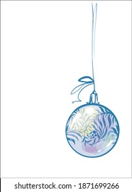 
VECTOR  new Year Background with a
stylish  original hand-drawn graphics sketch image for glasses ball with  for Christmas design logo and card 
