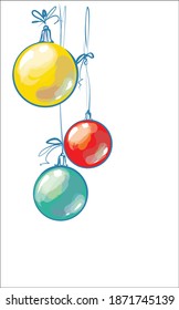 
VECTOR  new Year Background with a
stylish  original hand-drawn graphics sketch image for glasses ball with  for Christmas design logo and card 