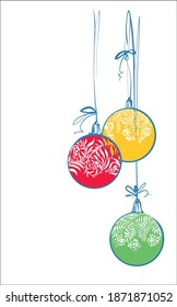 
VECTOR  new Year Background with a
stylish  original hand-drawn graphics sketch image for glasses ball with  for Christmas design logo and card 