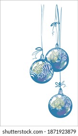 
VECTOR  new Year Background with a
stylish  original hand-drawn graphics sketch image for glasses ball with  for Christmas design logo and card 