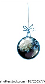 
VECTOR New Year Background with a
stylish  original hand-drawn graphics sketch image with beautiful Glasses balls for design Christmas card 